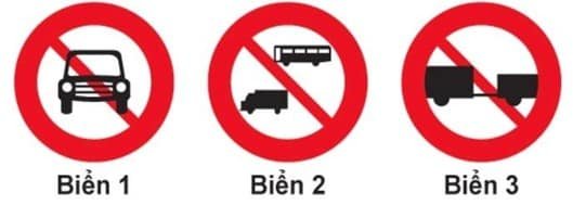 Biển nào cấm các loại xe cơ giới đi vào, trừ xe máy hai bánh, xe gắn máy và các loại xe ưu tiên theo quy định?