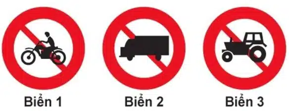 Biển nào cấm máy kéo? Cau 303