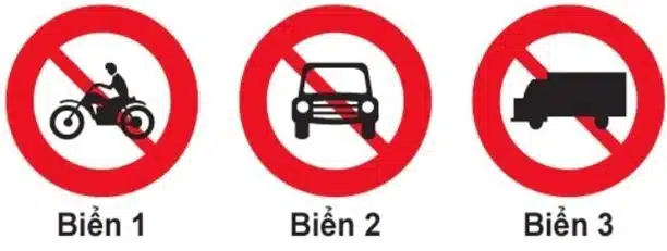 Biển nào báo hiệu cấm xe mô tô ba bánh chở hàng đi qua? Biển nào báo hiệu cấm xe mô tô ba bánh chở hàng đi qua?