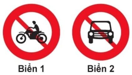 Biển nào dưới đây xe gắn máy được phép đi vào?