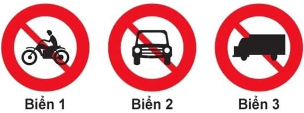 Biển nào báo hiệu cấm xe mô tô đi vào?