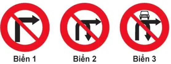 Biển nào cấm các phương tiện rẽ phải? Biển nào cấm các phương tiện rẽ phải?