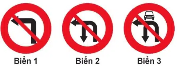 Biển nào cấm các phương tiện rẽ trái? Biển nào cấm các phương tiện rẽ trái?
