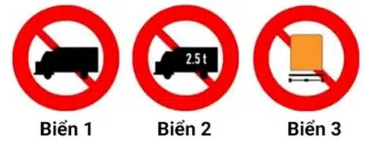 Biển nào là biển "Cấm xe chở hàng nguy hiểm"? Biển nào là biển "Cấm xe chở hàng nguy hiểm"?