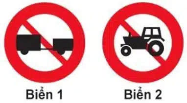 Biển nào cấm máy kéo kéo theo rơ moóc? Biển nào cấm máy kéo kéo theo rơ moóc?
