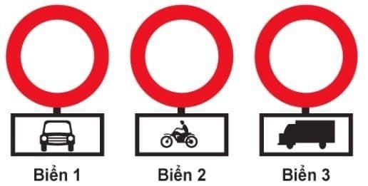 Biển nào xe mô tô hai bánh không được đi vào?
