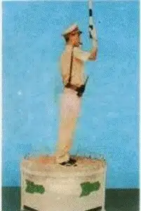 Khi gặp hiệu lệnh điều khiển của Cảnh sát giao thông như hình dưới đây thì người tham gia giao thông đường bộ phải đi như thế nào là đúng quy tắc giao thông? Bộ 600 câu hỏi mới trong sát hạch lái xe từ 01/06/2025