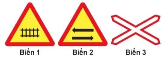 Biển nào báo hiệu nguy hiểm giao nhau với đường sắt?