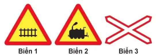 Biển nào báo hiệu đường bộ giao nhau với đường sắt không có rào chắn? Biển nào báo hiệu đường bộ giao nhau với đường sắt không có rào chắn?