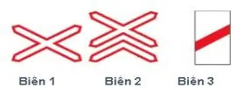 Biển nào báo hiệu "Nơi đường sắt giao vuông góc với đường bộ"? Biển nào báo hiệu "Nơi đường sắt giao vuông góc với đường bộ"?