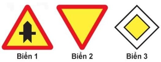 Biển nào báo hiệu "Giao nhau với đường ưu tiên"?