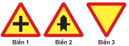 Biển nào báo hiệu "Giao nhau với đường ưu tiên"? Biển nào báo hiệu "Giao nhau với đường ưu tiên"?