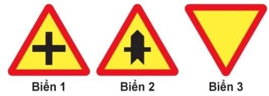 Biển nào báo hiệu "Đường giao nhau" của các tuyến đường cùng cấp?