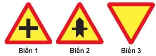 Biển nào báo hiệu "Đường giao nhau" của các tuyến đường cùng cấp? Biển nào báo hiệu "Đường giao nhau" của các tuyến đường cùng cấp?