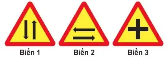 Biển nào báo hiệu "Giao nhau với đường hai chiều"? Biển nào báo hiệu "Giao nhau với đường hai chiều"?
