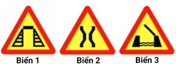Biển nào dưới đây là biển "Cầu hẹp"?