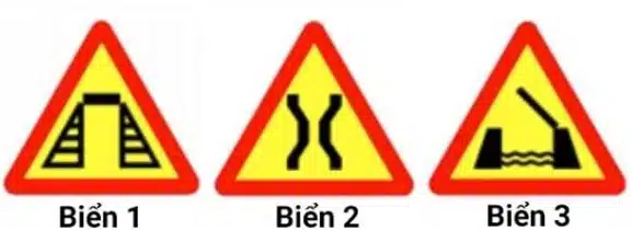 Biển nào dưới đây là biển "Cầu hẹp"? Biển nào dưới đây là biển "Cầu hẹp"?