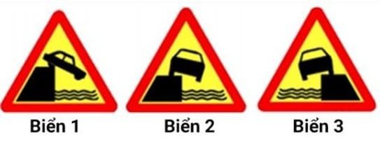 Biển nào sau đây là biển "Kè, vực sâu bên đường phía bên trái"?