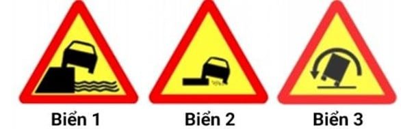 Biển nào sau đây là biển "Lề đường nguy hiểm"?