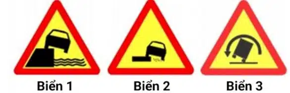 Biển nào sau đây là biển "Lề đường nguy hiểm"? Biển nào sau đây là biển "Lề đường nguy hiểm"?