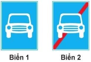 Biển nào báo hiệu "Đường dành cho xe ô tô"?