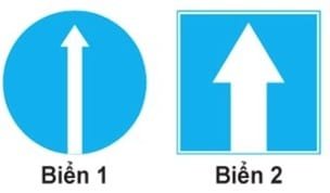 Biển nào báo hiệu "Hướng đi thẳng phải theo"?