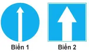 Biển nào báo hiệu "Hướng đi thẳng phải theo"? Biển nào báo hiệu "Hướng đi thẳng phải theo"?