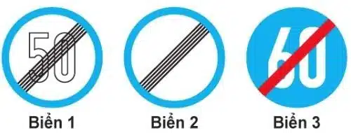 Trong các biển dưới đây biển nào là biển "Hết tốc độ tối đa cho phép"? Trong các biển dưới đây biển nào là biển "Hết tốc độ tối đa cho phép"?