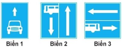Biển nào báo hiệu "Đường phía trước có làn đường dành cho ô tô khách"?