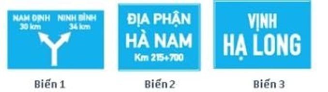 Biển nào dưới đây chỉ dẫn địa giới hành chính giữa các thành phố, tỉnh, huyện?
