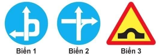 Biển nào báo hiệu "Tuyến đường cầu vượt cắt qua"?