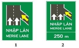 Biển nào chỉ dẫn nhập làn xe?

 