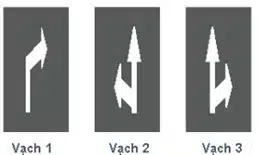 Vạch mũi tên chỉ hướng trên mặt đường nào dưới đây cho phép xe chỉ được đi thẳng và rẽ phải? Vạch mũi tên chỉ hướng trên mặt đường nào dưới đây cho phép xe chỉ được đi thẳng và rẽ phải?