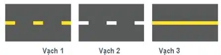 Vạch kẻ đường nào dưới đây là vạch phân chia hai chiều xe chạy (vạch tim đường)? Vạch kẻ đường nào dưới đây là vạch phân chia hai chiều xe chạy (vạch tim đường)?