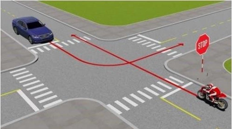 Bộ 600 Câu Hỏi Sát Hạch Lái Xe Cơ Giới Đường Bộ 37 Câu 492. Trường hợp này xe nào được quyền đi trước?