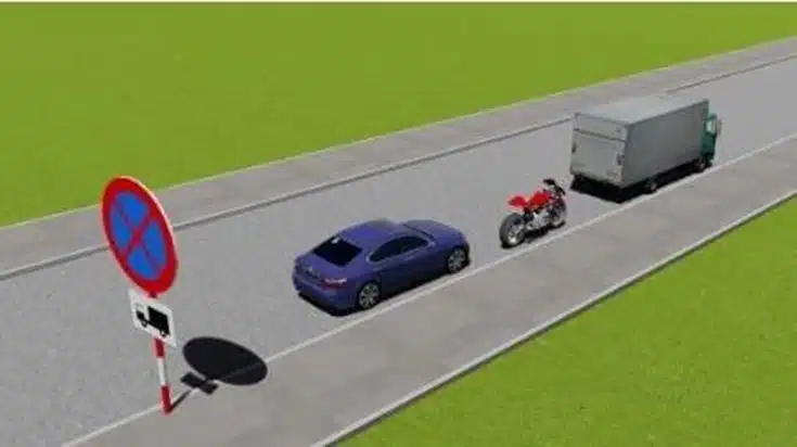 Bộ 600 Câu Hỏi Sát Hạch Lái Xe Cơ Giới Đường Bộ 51 Câu 505. Trong trường hợp này xe nào đỗ vi phạm quy tắc giao thông?